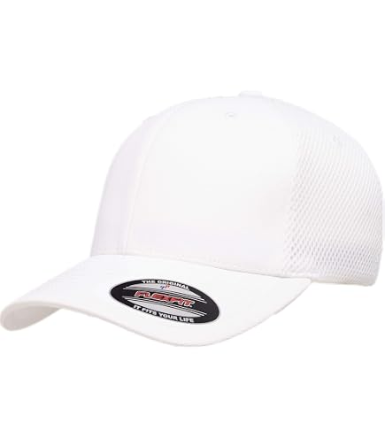 Flexfit 110 Cool & Dry Athletic Cap Hat, White, One Size at Amazon